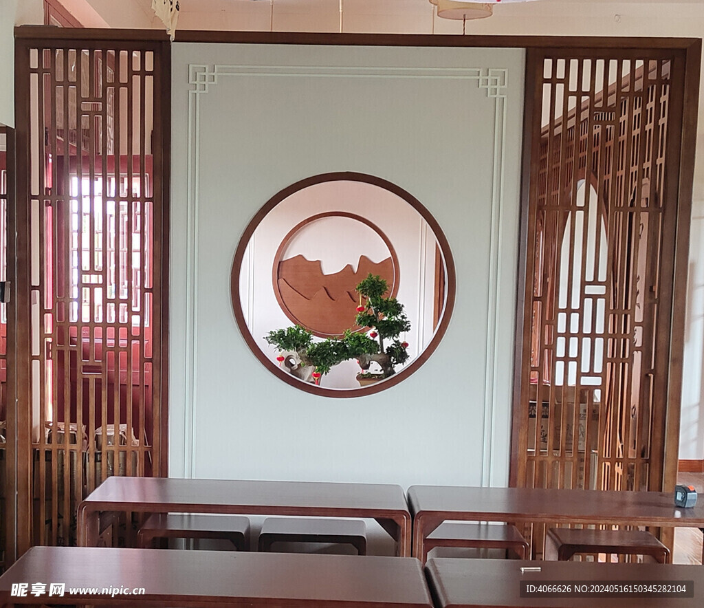 中式书法屏风教室 