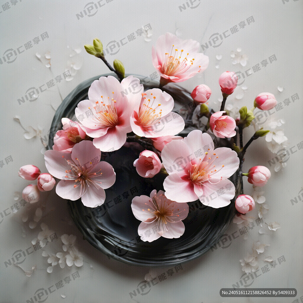 樱花和小苍兰的组合