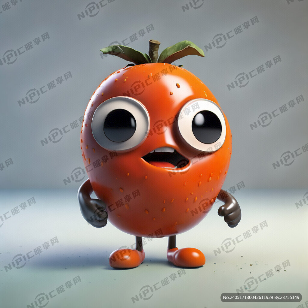 柿子卡通形象  3D