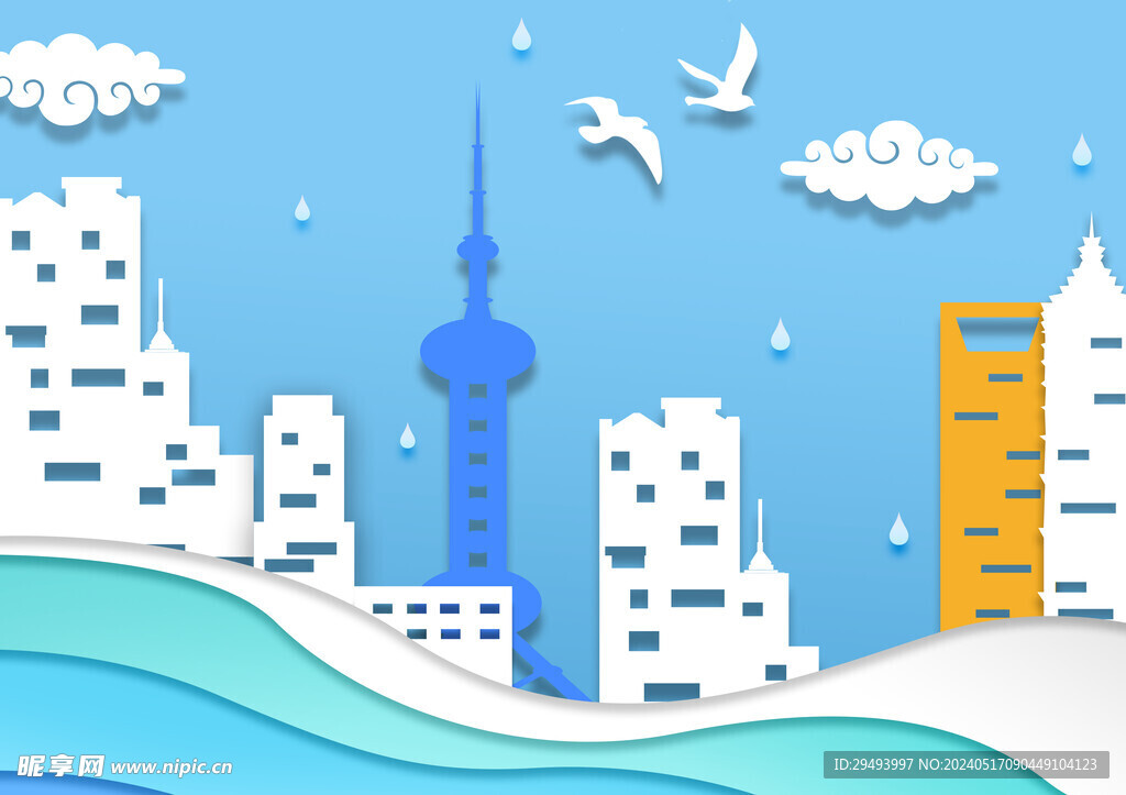 建筑剪纸
