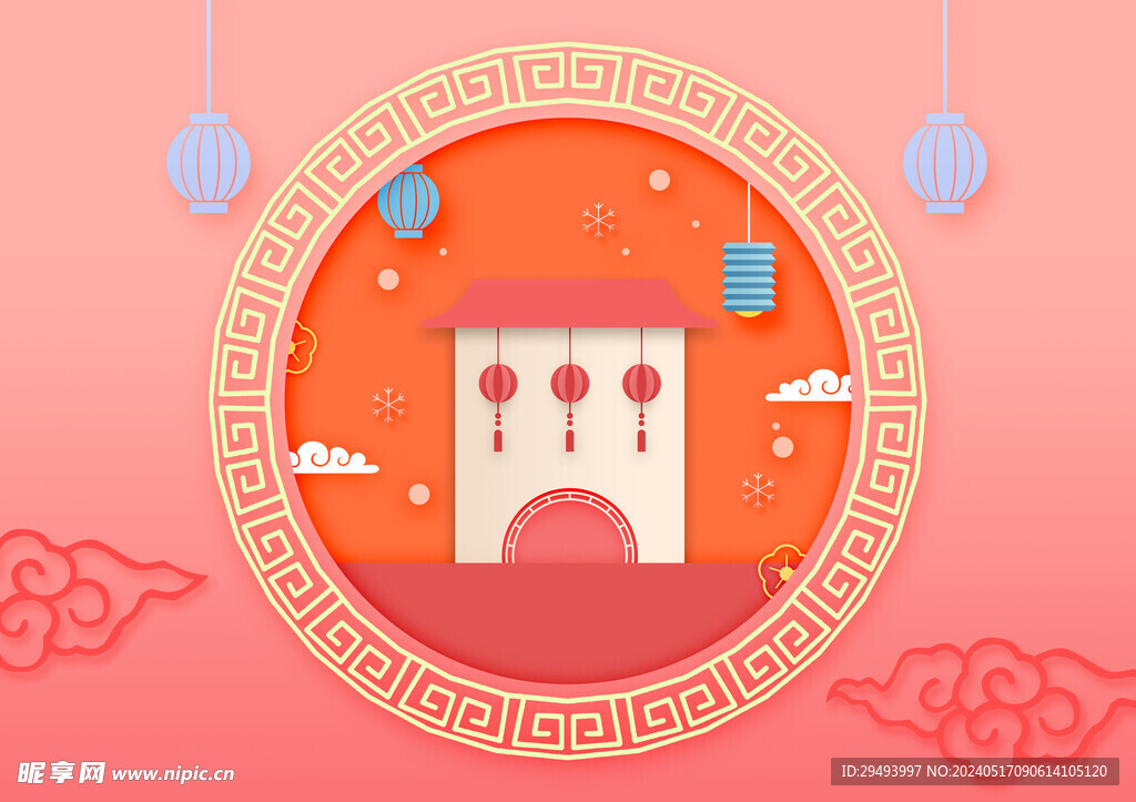 建筑剪纸