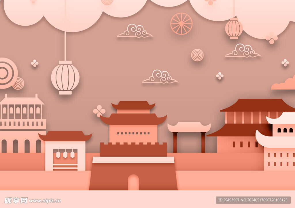 建筑剪纸