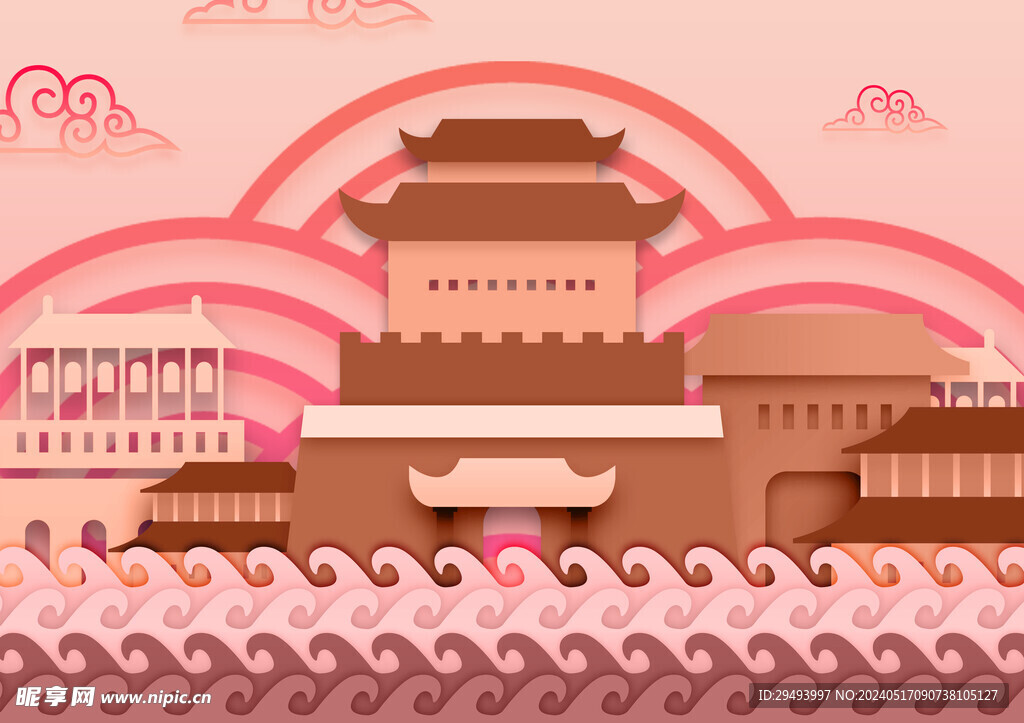 建筑剪纸