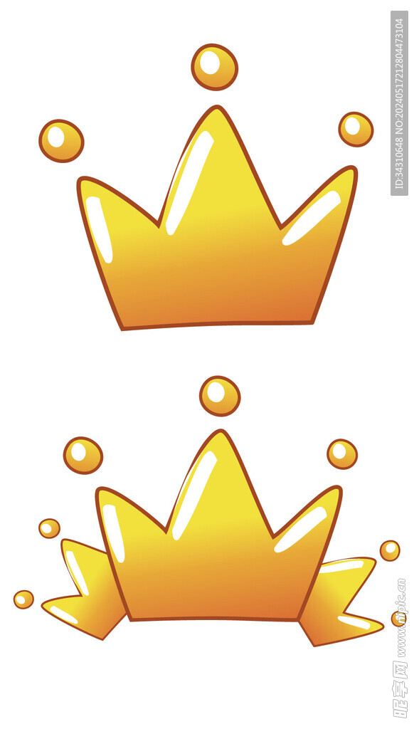皇冠卡通手绘插画海报设计素材