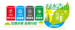 绿色卡通风环保垃圾分类文化墙