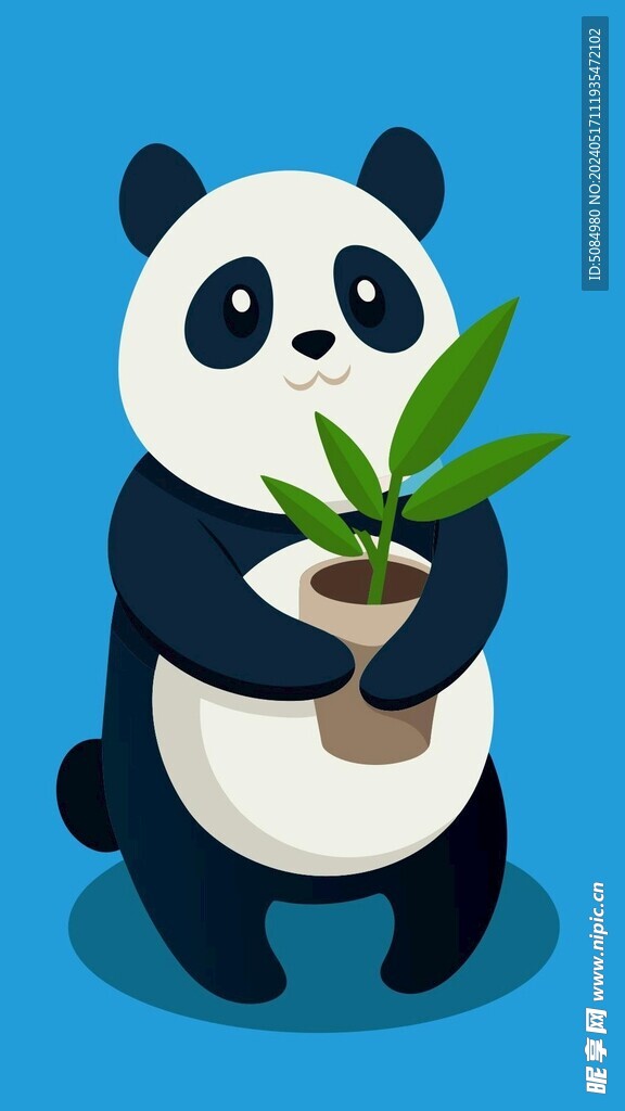 大熊猫平面插图