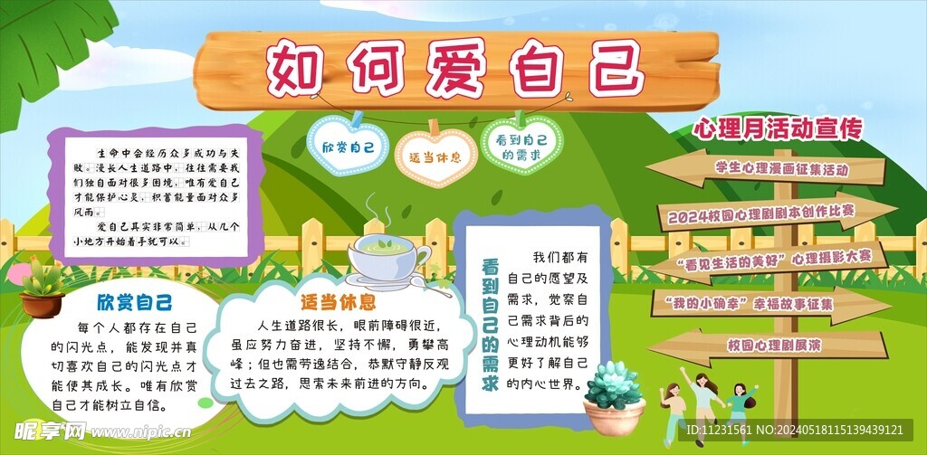 心理展板 如何爱自己
