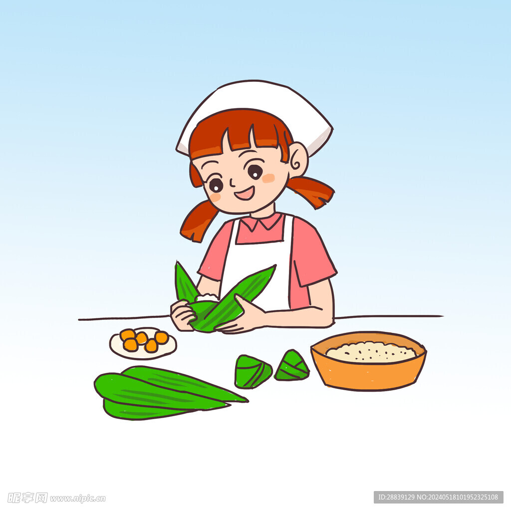  包粽子 