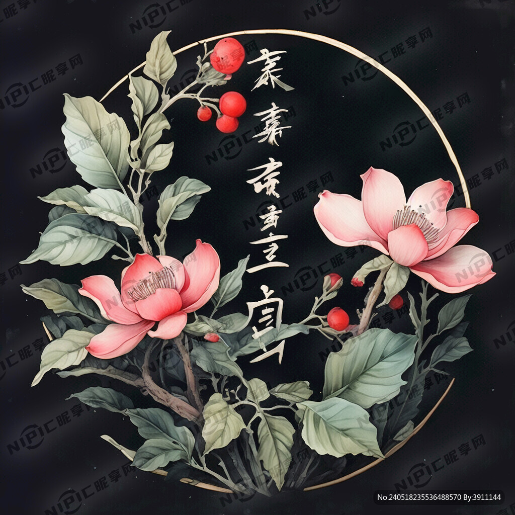 毛笔字桂圆干设计