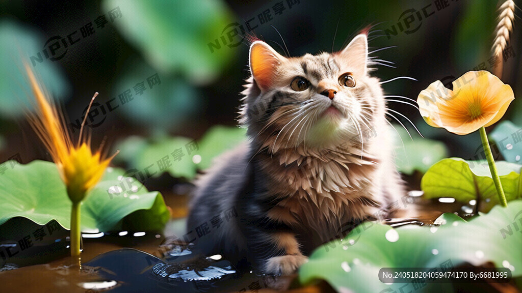 小满 麦穗 青蛙 荷叶 猫咪
