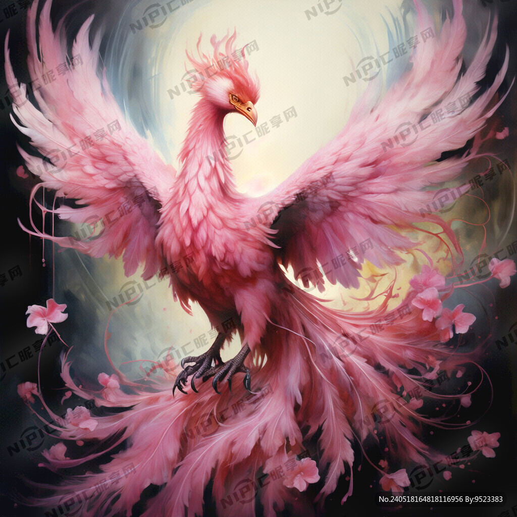 粉红凤凰 生动 柔美