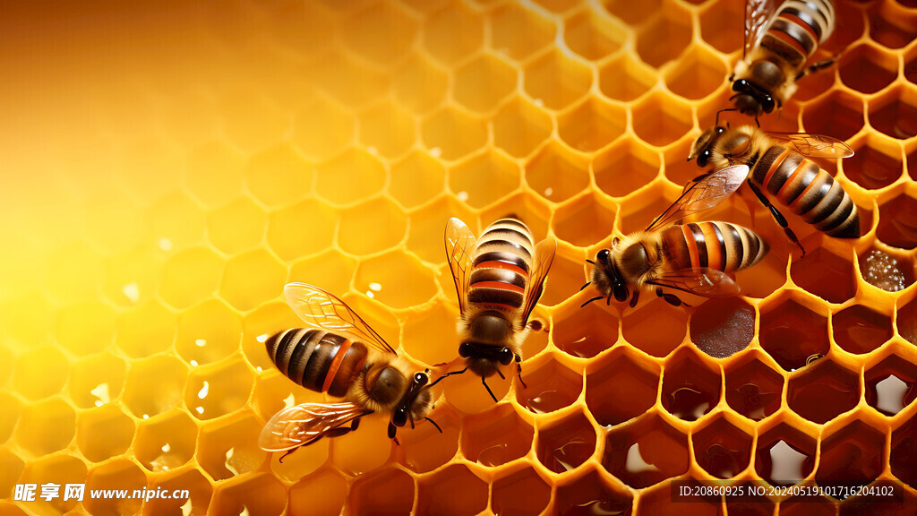 蜂巢和蜂蜜图片