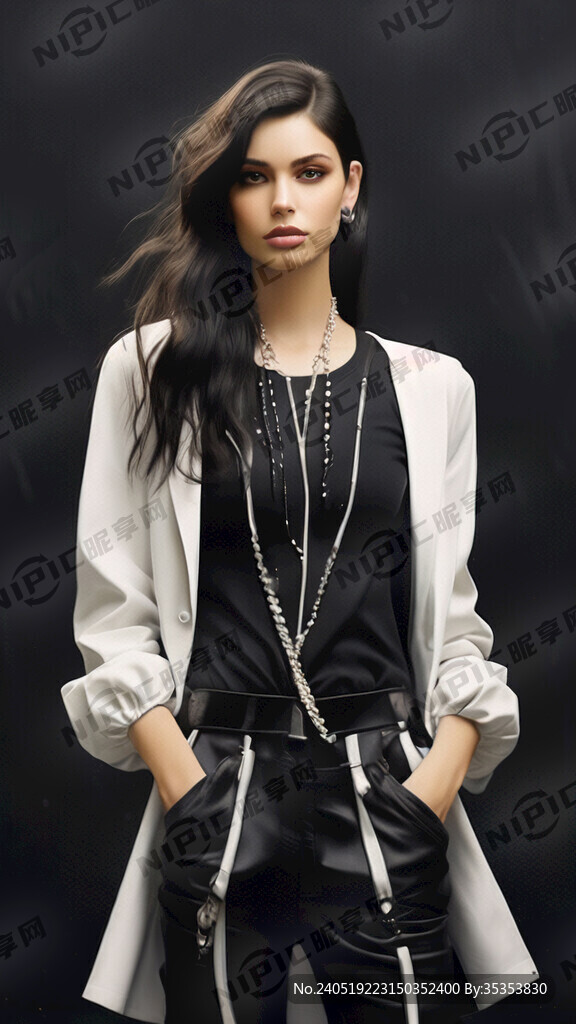 服装 黑白 极简风