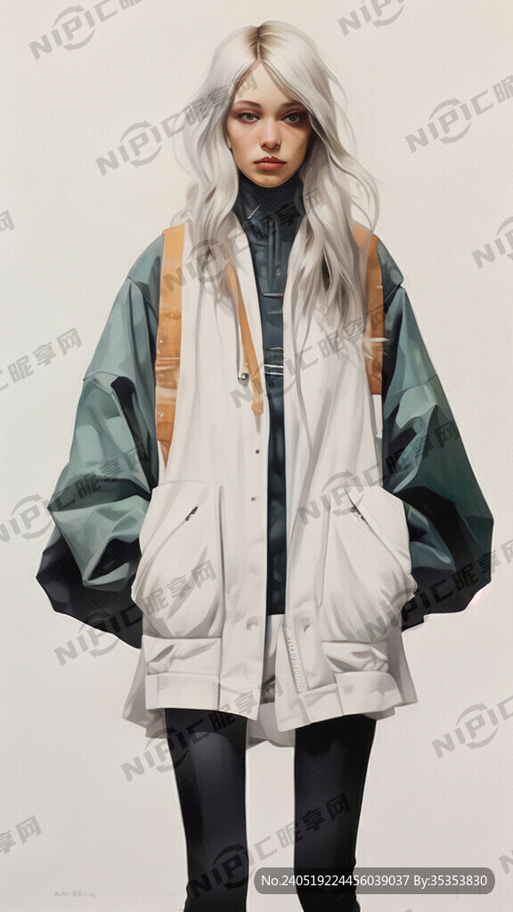 日常服装海报 白色 极简风