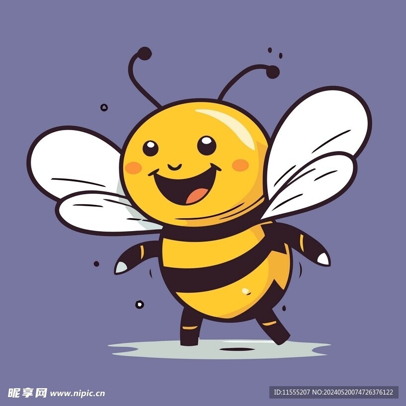 有趣蜜蜂卡通儿童插画