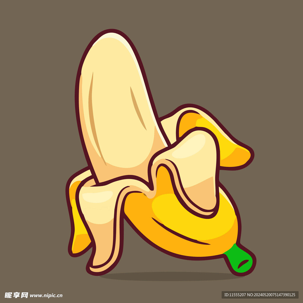 有趣香蕉卡通儿童插画