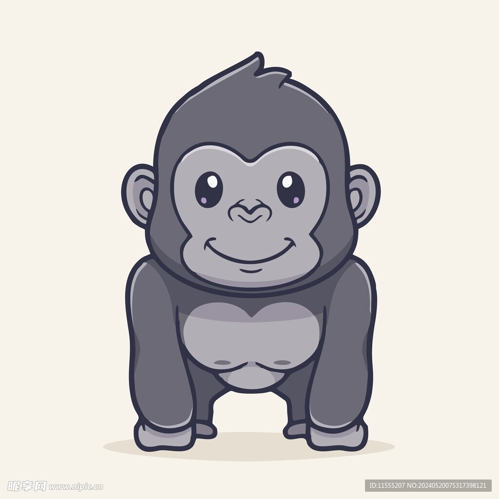 可爱小猴子矢量卡通插画