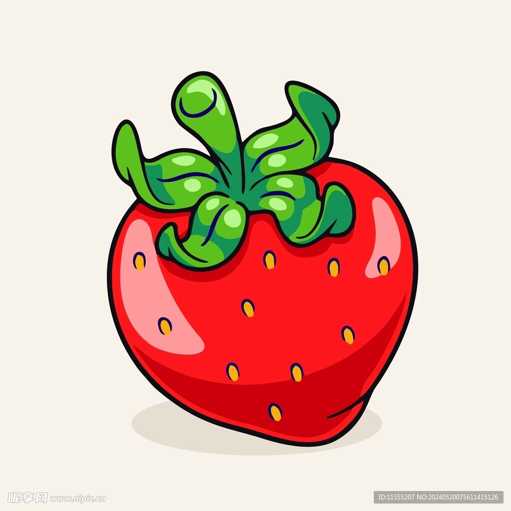 可爱草莓矢量卡通插画