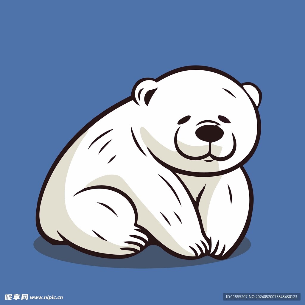 可爱北极熊矢量卡通插画