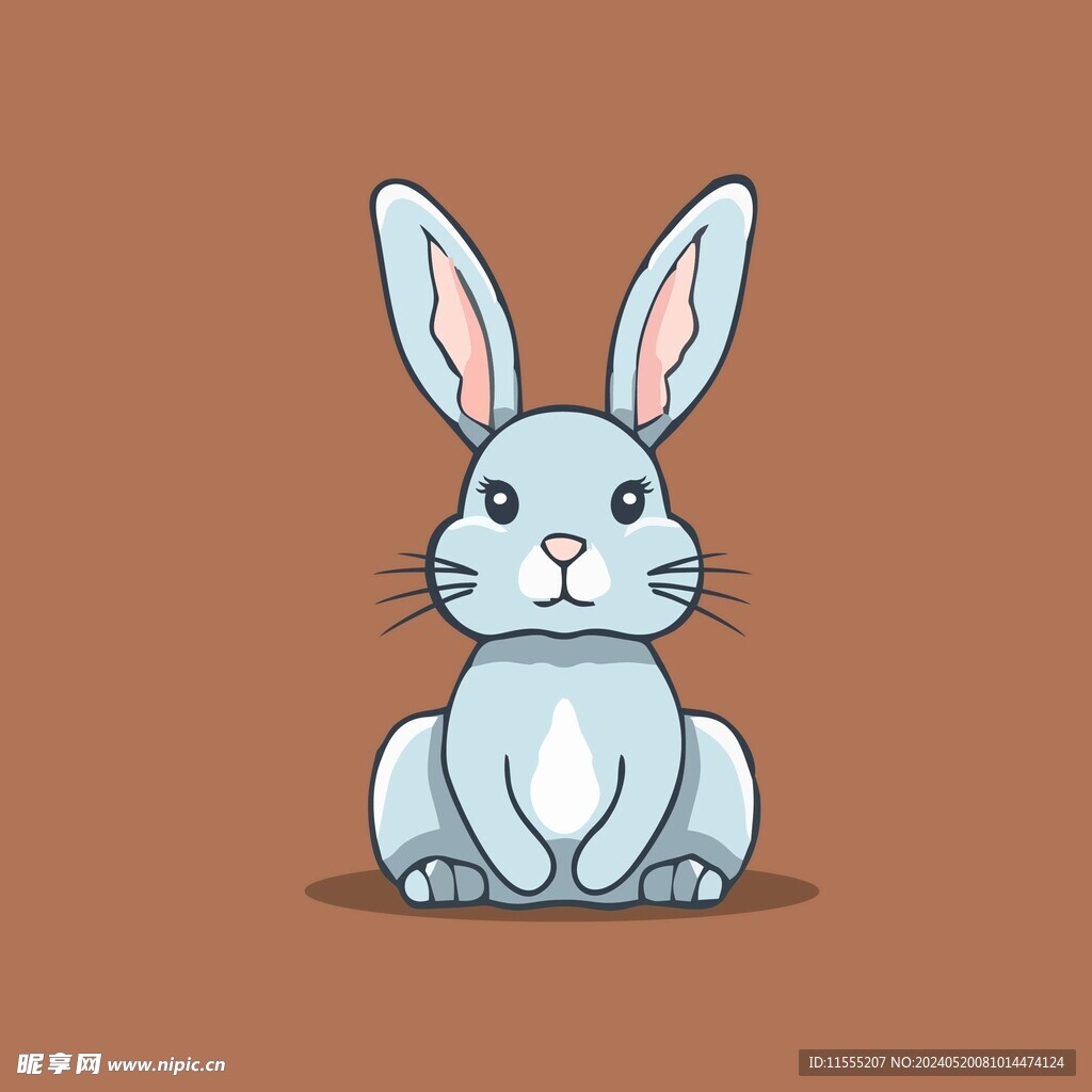 可爱小兔子矢量卡通画儿童插画