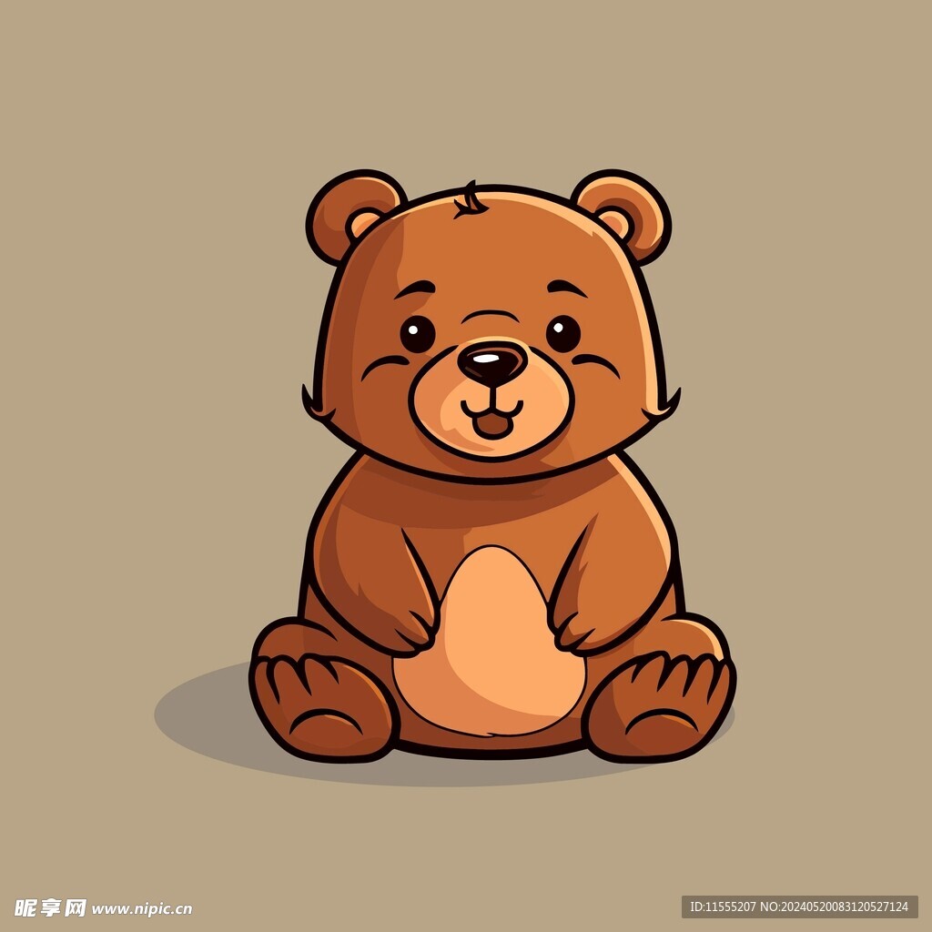 可爱小熊矢量卡通画儿童插画