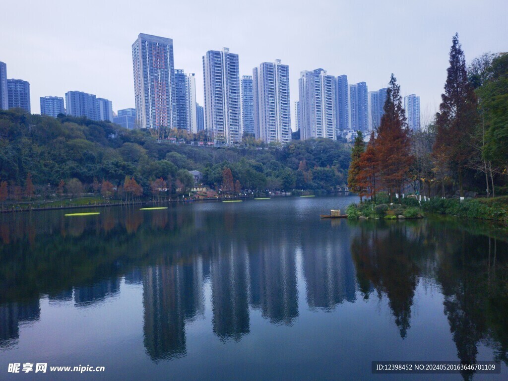 城市湿地公园湖泊