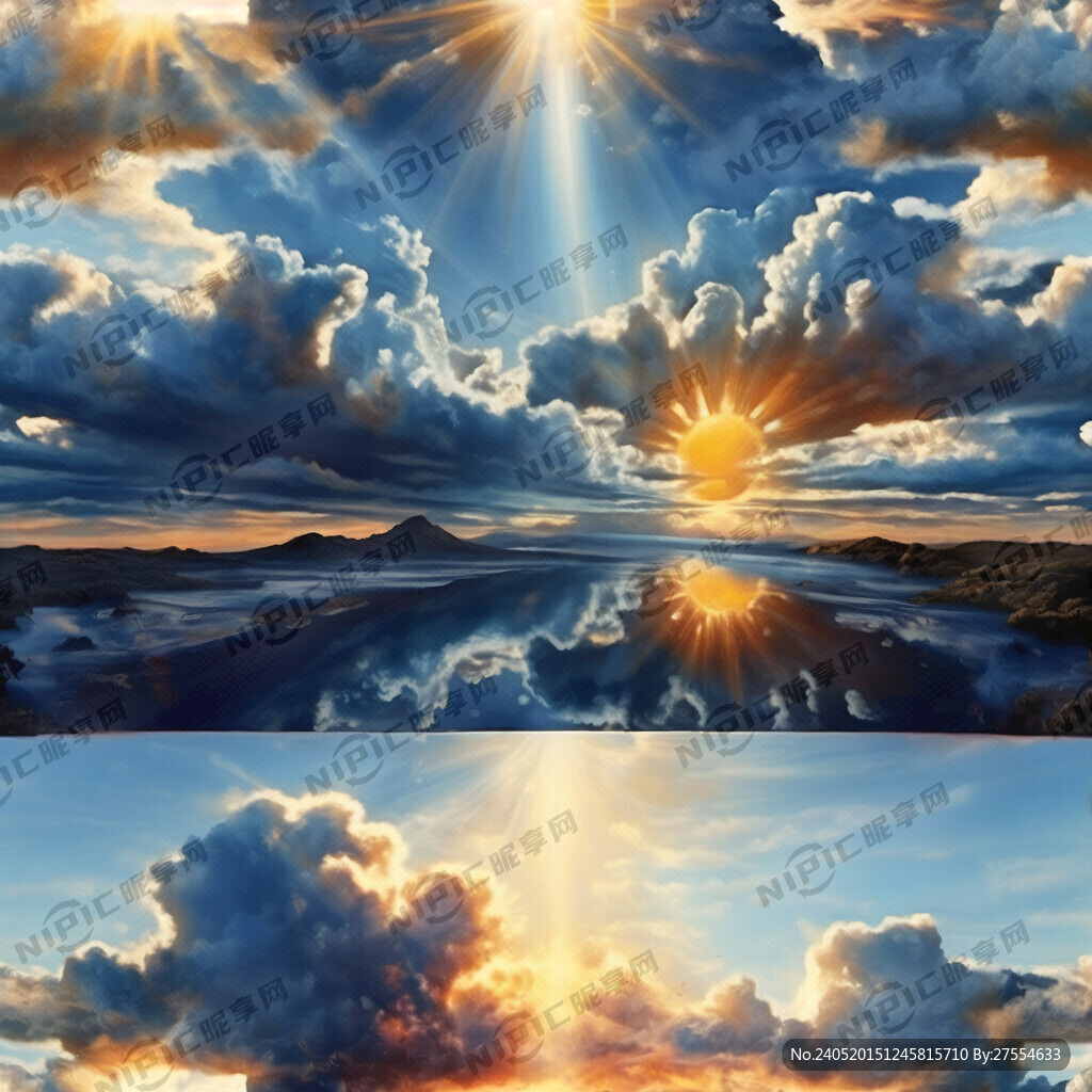清晨日出的阳光 蓝天