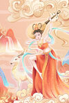 国潮敦煌插画 