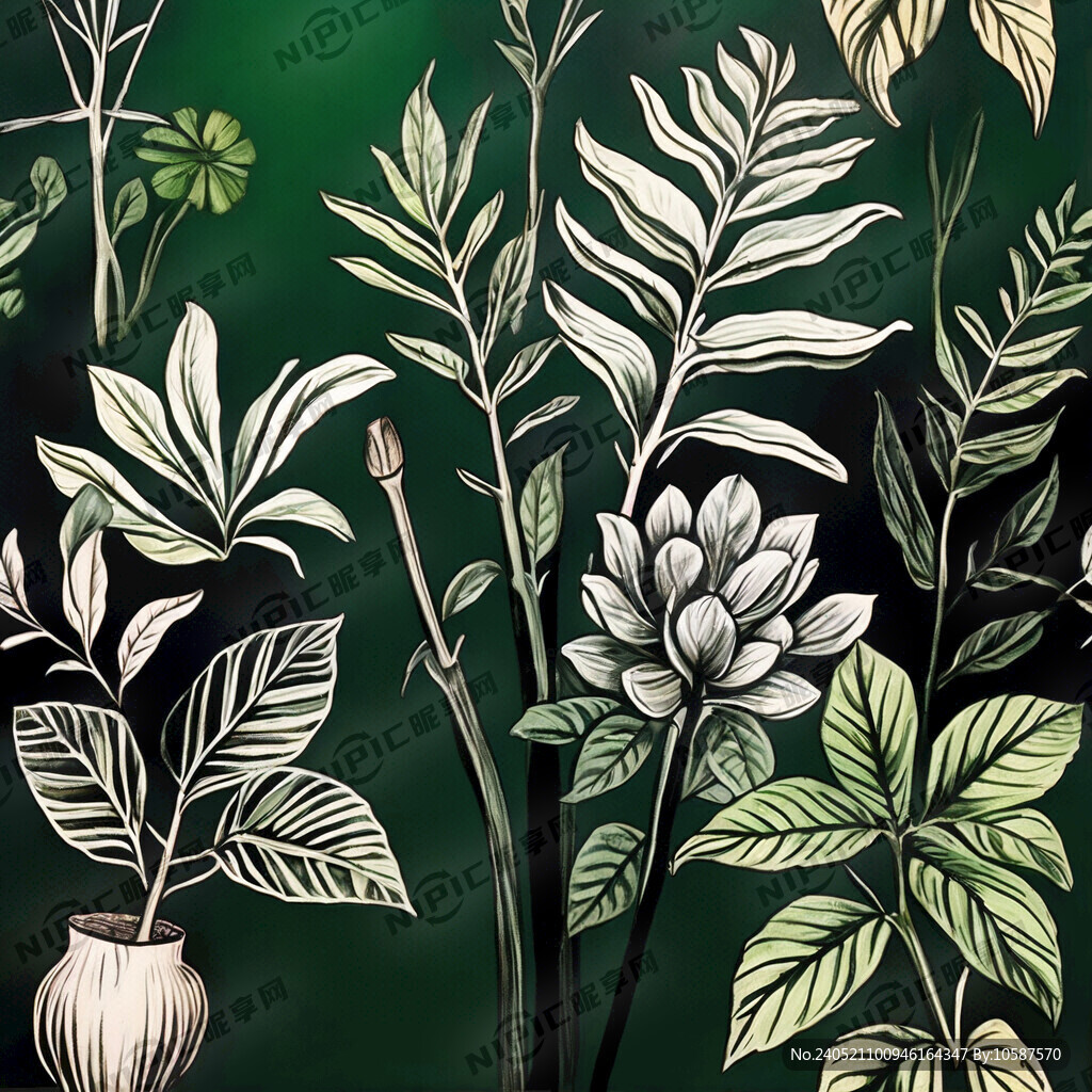植物 素描 绿色