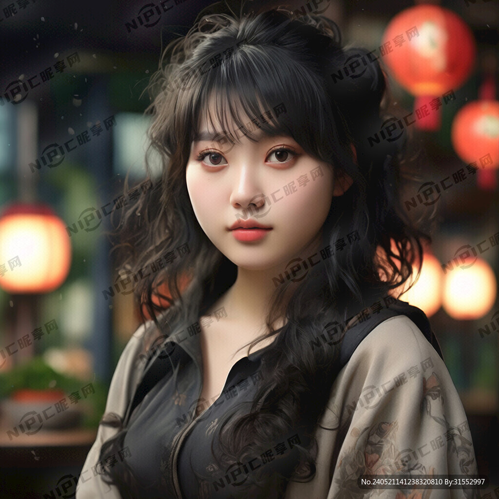 女性、圆脸、微胖、小眼睛、大鼻