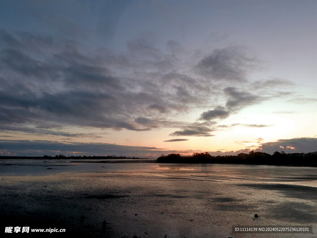 奥克兰海边黄昏风景