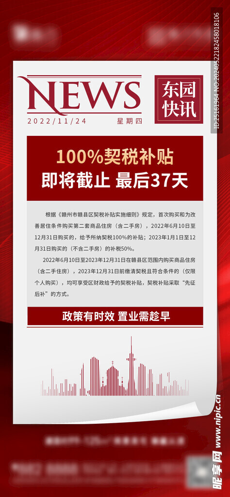 地产红色新闻政策海报