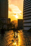 城市夕阳