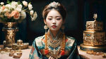 黄金首饰为主体，朝鲜婚礼为背景，朝族风格