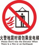 电梯标识 火警请勿乘坐