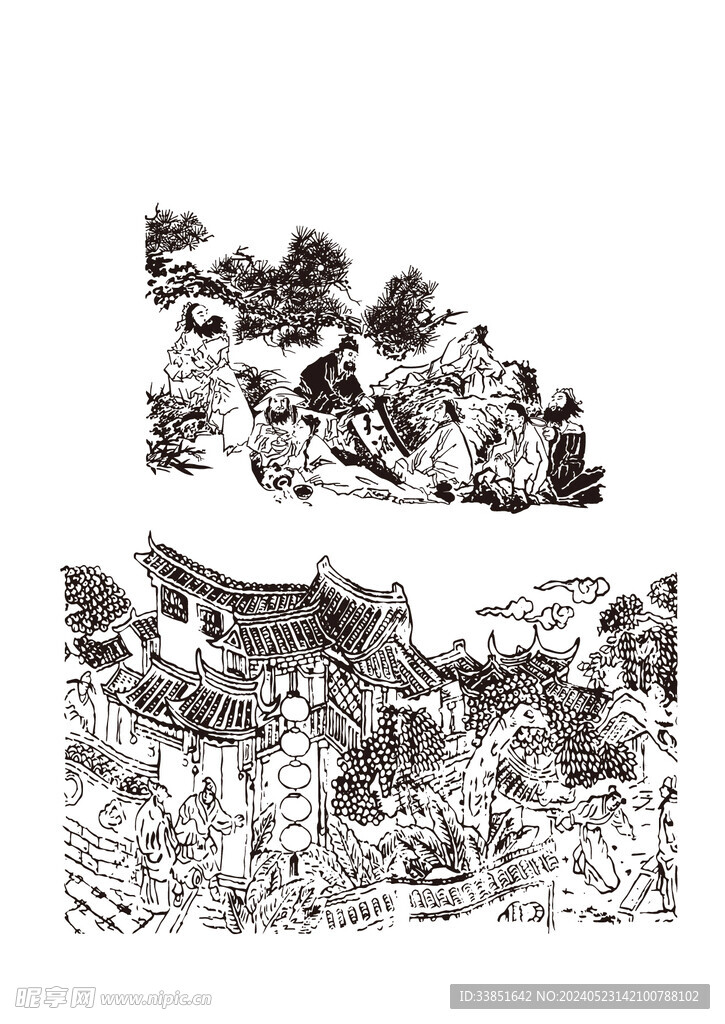 酿酒图 古代建筑