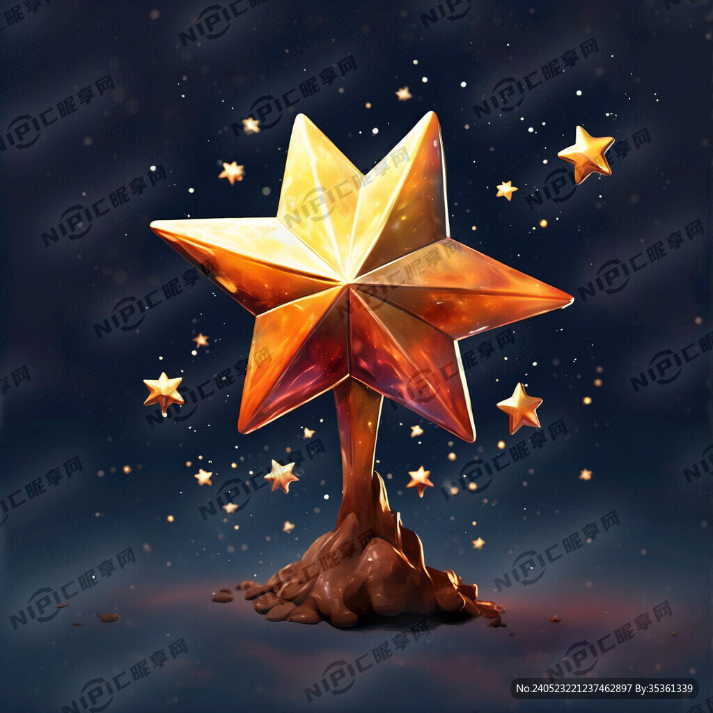 绽放的星星 卡通型 色彩丰富