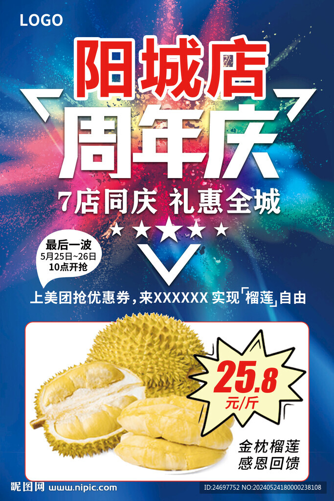 水果店周年庆促销海报朋友圈