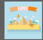 扁平沙漠骆驼插画