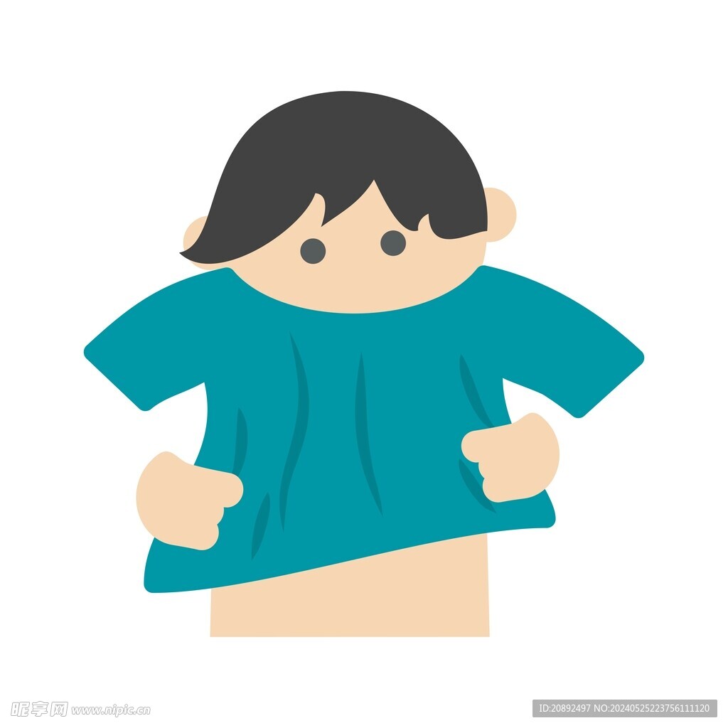矢量人物 拉衣服