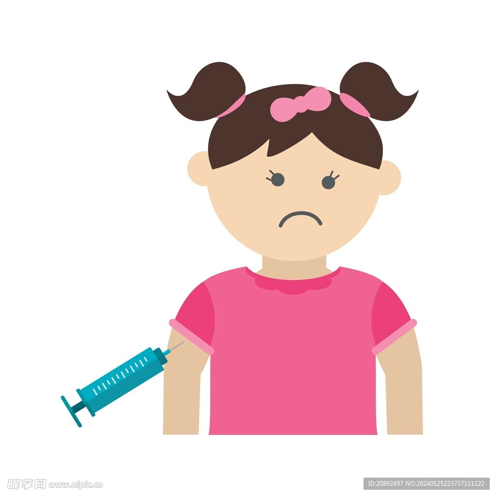 矢量人物 打针女孩