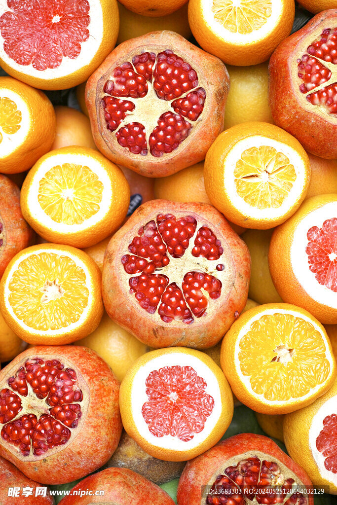 橘子石榴水果图片