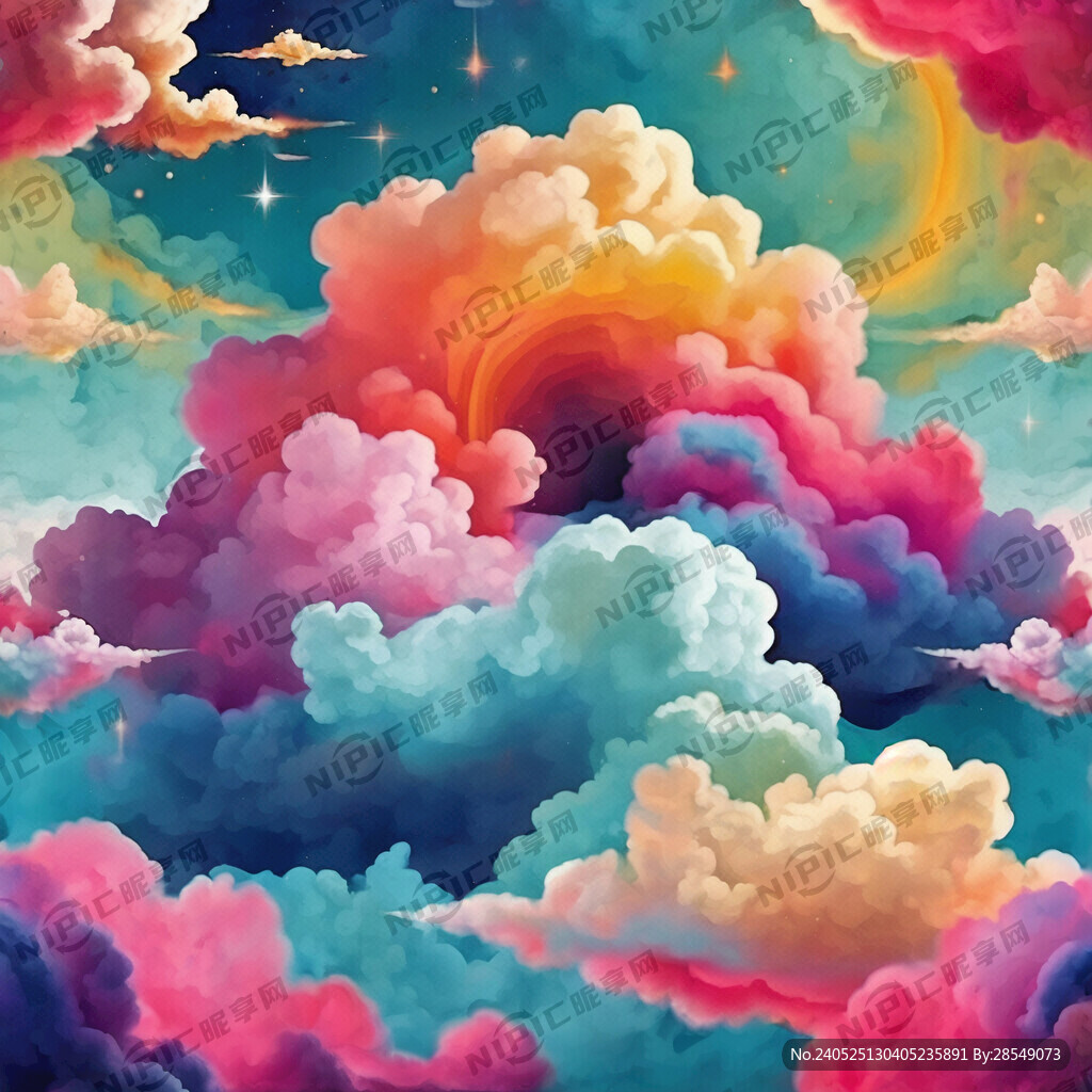 彩色云   矢量图