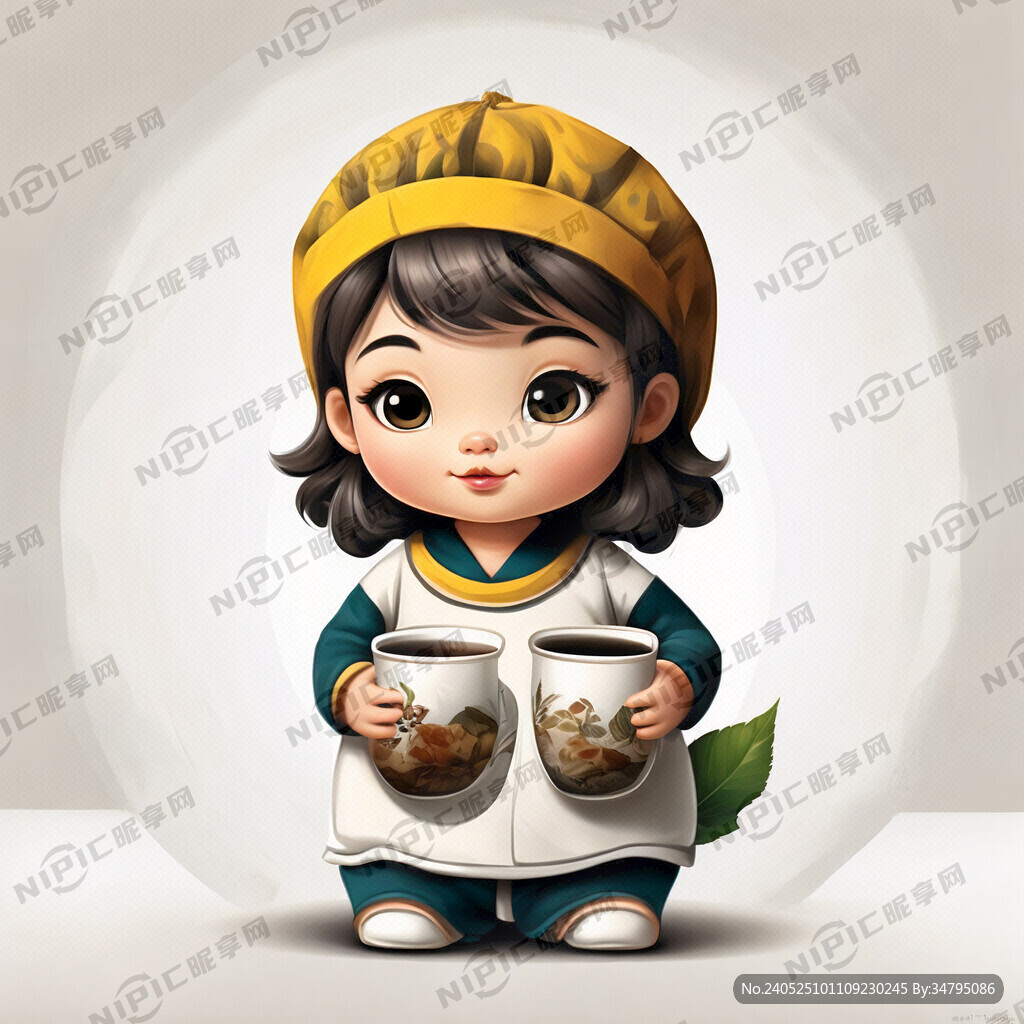 茶叶包装形象设计 圆滚滚 矢量