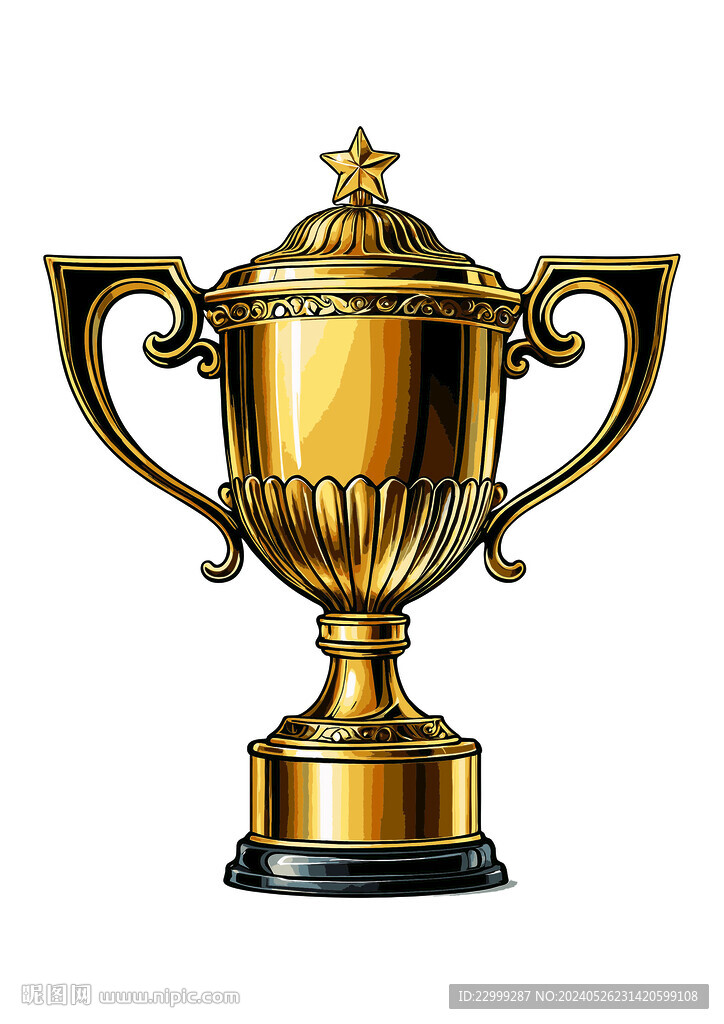 手绘奖杯卡通矢量线条轮廓CDR