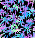 彩色椰树印花