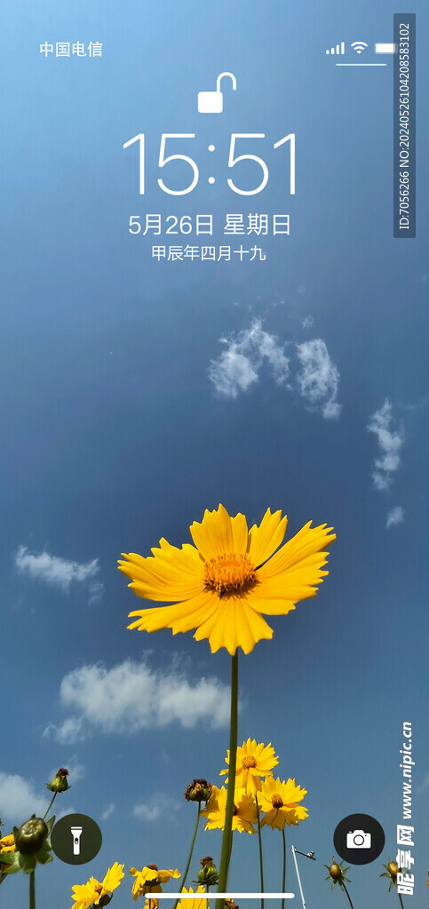 手机屏保   花花蓝天  一支