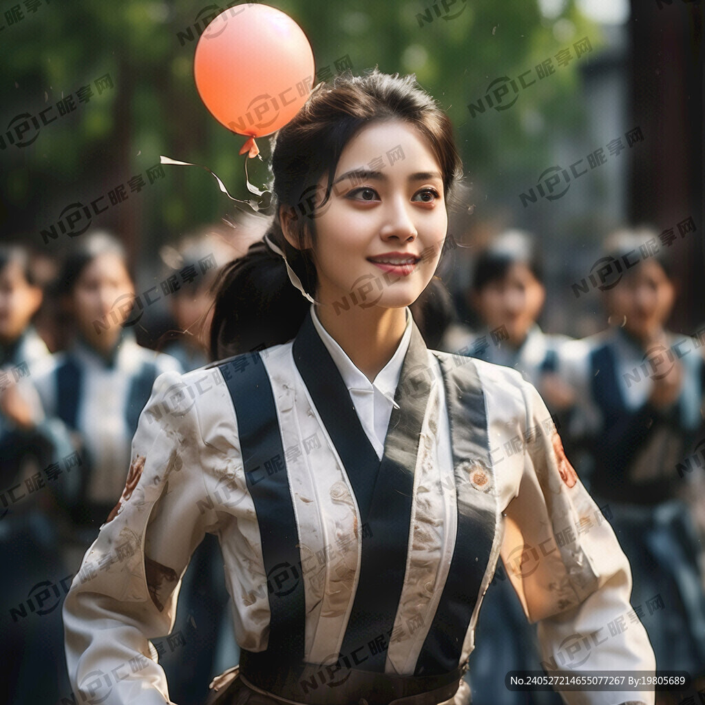 跑动的 女性 国税制服
