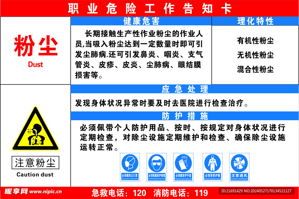 职业危险工作告知卡