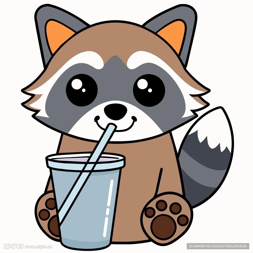 浣熊喝奶茶Logo